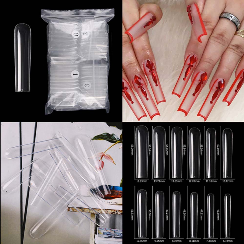 Nail Art Xxl - 120pcs XXXL Clear/Nature Long Acrylic Nail