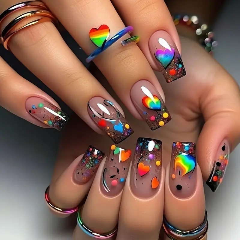 Nail Art Love - 24PCS Nude Press on Nails Short