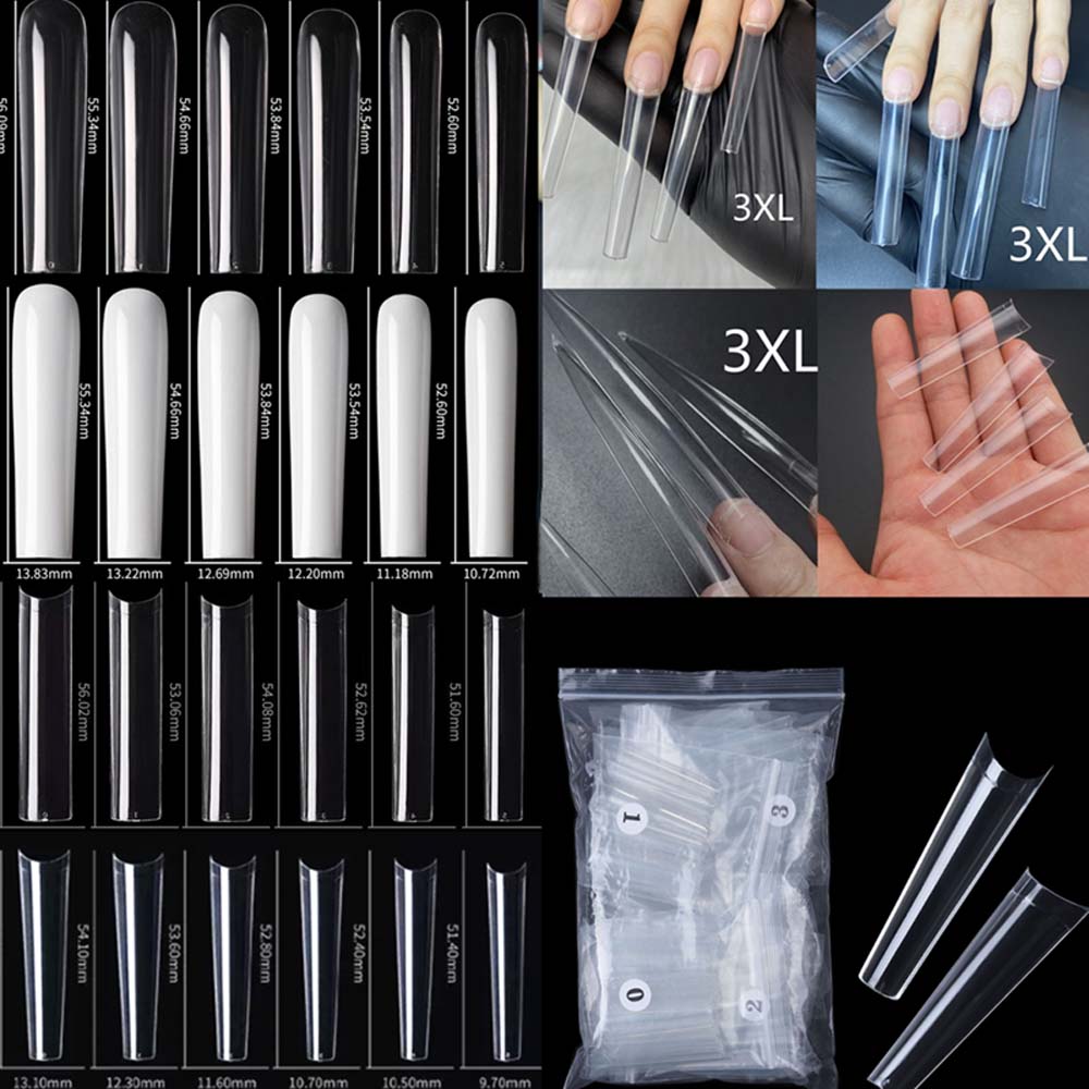 120pcs XXXL Clear/Nature Long  - огляд і ціна Nail Art Xxl
