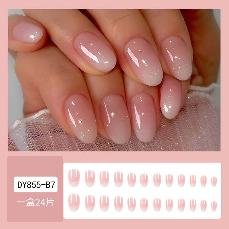 24Pcs Oval Short Pink Press on - огляд і ціна Nail Art Ombre Pink