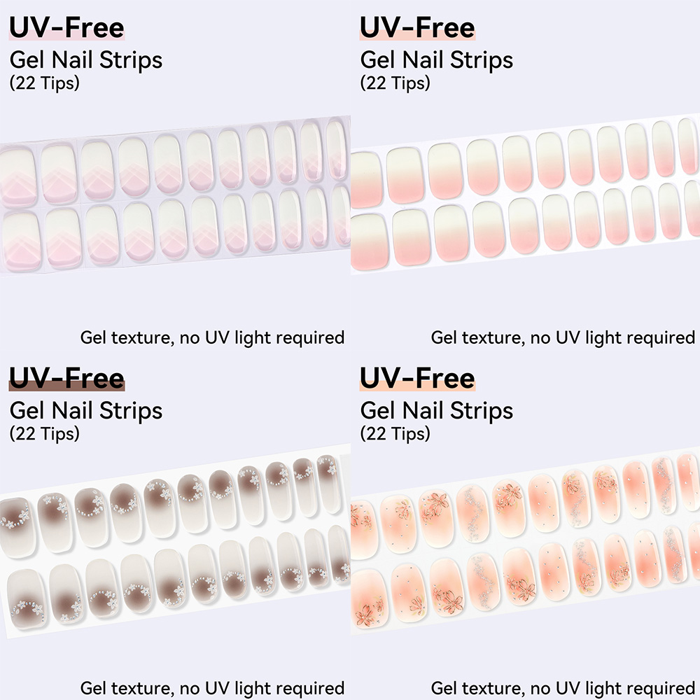 UV FREE Gel Nail Strips 22 Tip - огляд і ціна Nail Art Ombre Pink