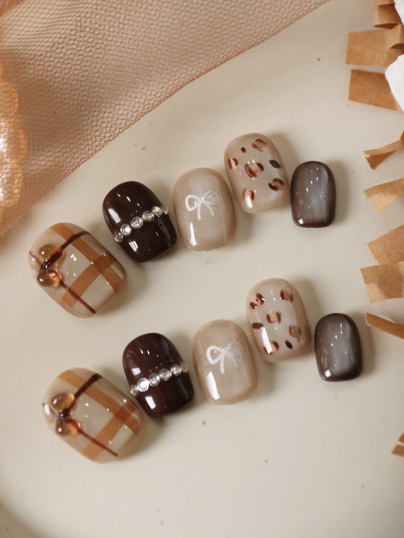 10Pcs Press on Nails Short Bro - огляд і ціна Nail Adhesive Tab
