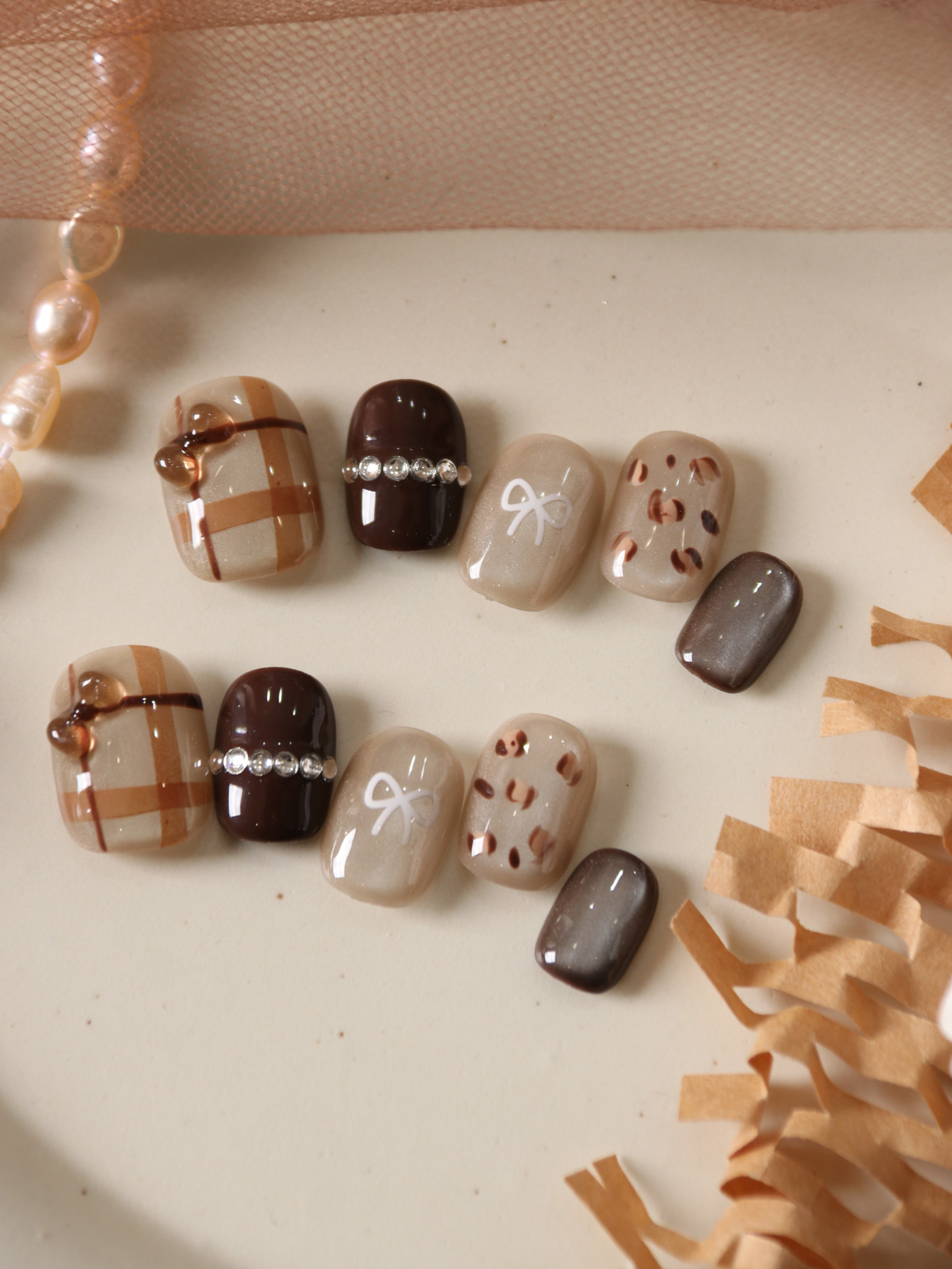 10Pcs Press on Nails Short Bro - огляд і ціна Nail Adhesive Tab