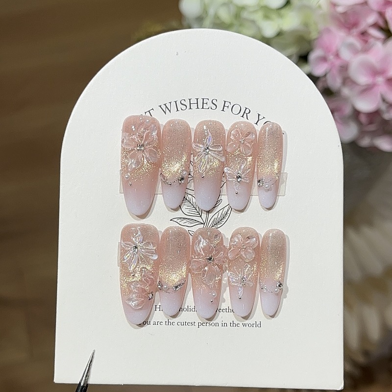 Exquisite Handmade Press on Na - огляд і ціна Nail Art Ombre Pink