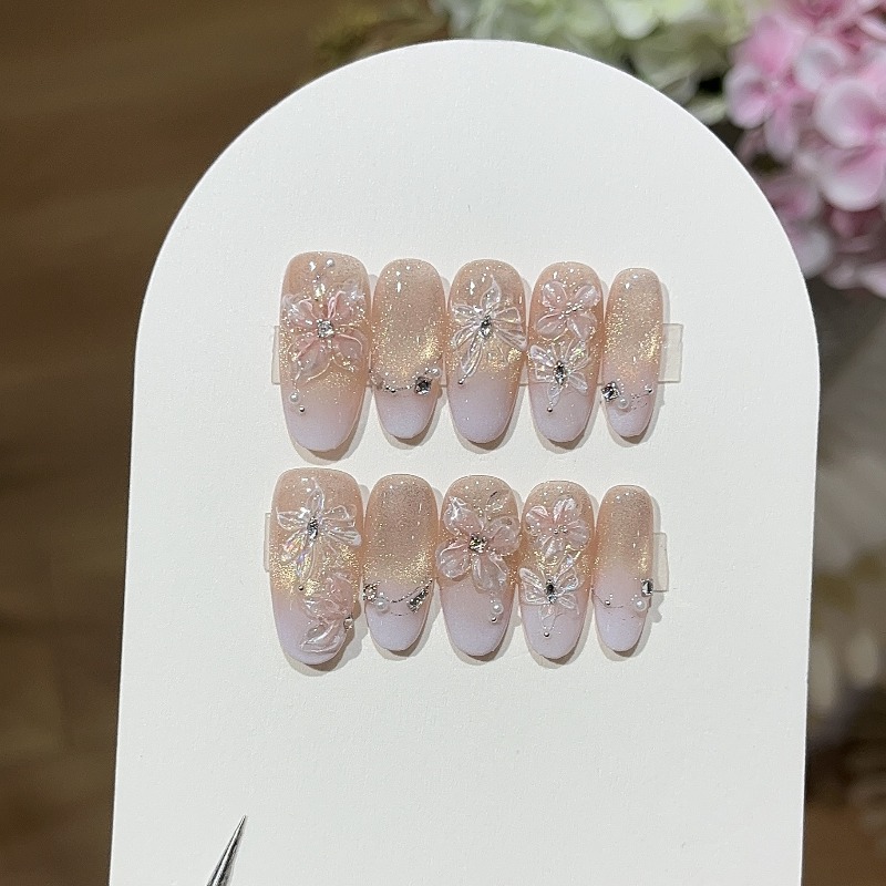 Exquisite Handmade Press on Na - огляд і ціна Nail Art Ombre Pink