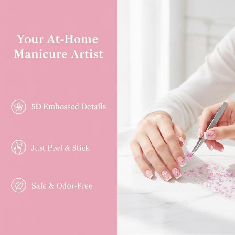 5D Relief Five Petal Nail Art  - огляд і ціна Nail Art Ombre Pink
