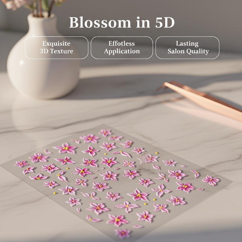 5D Relief Five Petal Nail Art  - огляд і ціна Nail Art Ombre Pink