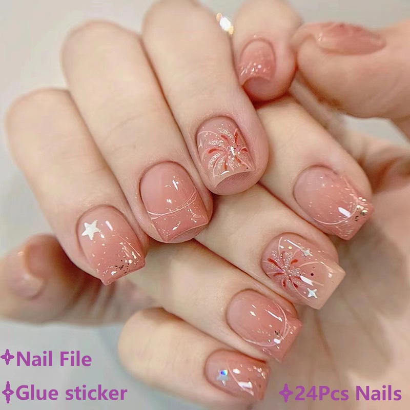Short Pink Press on Nails Simp - огляд і ціна Nail Art Ombre Pink