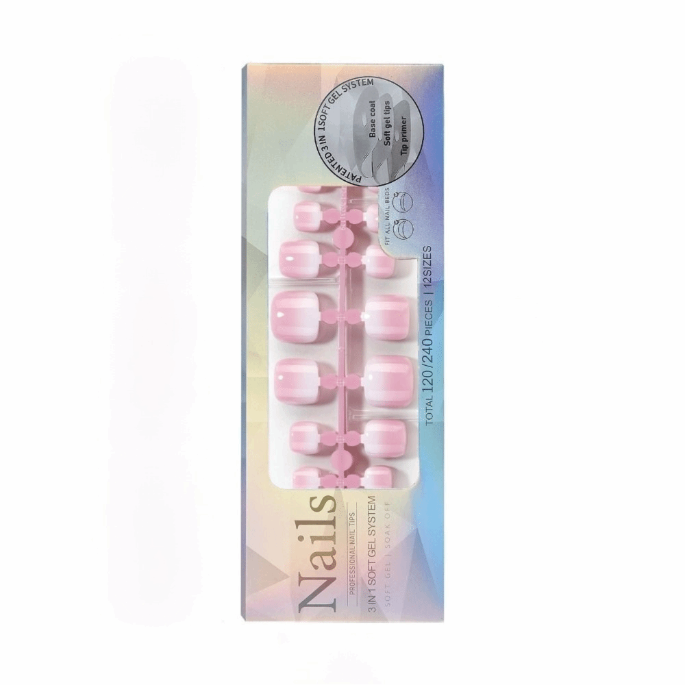 Short Square Press On Toenails - огляд і ціна Nail Art Ombre Pink