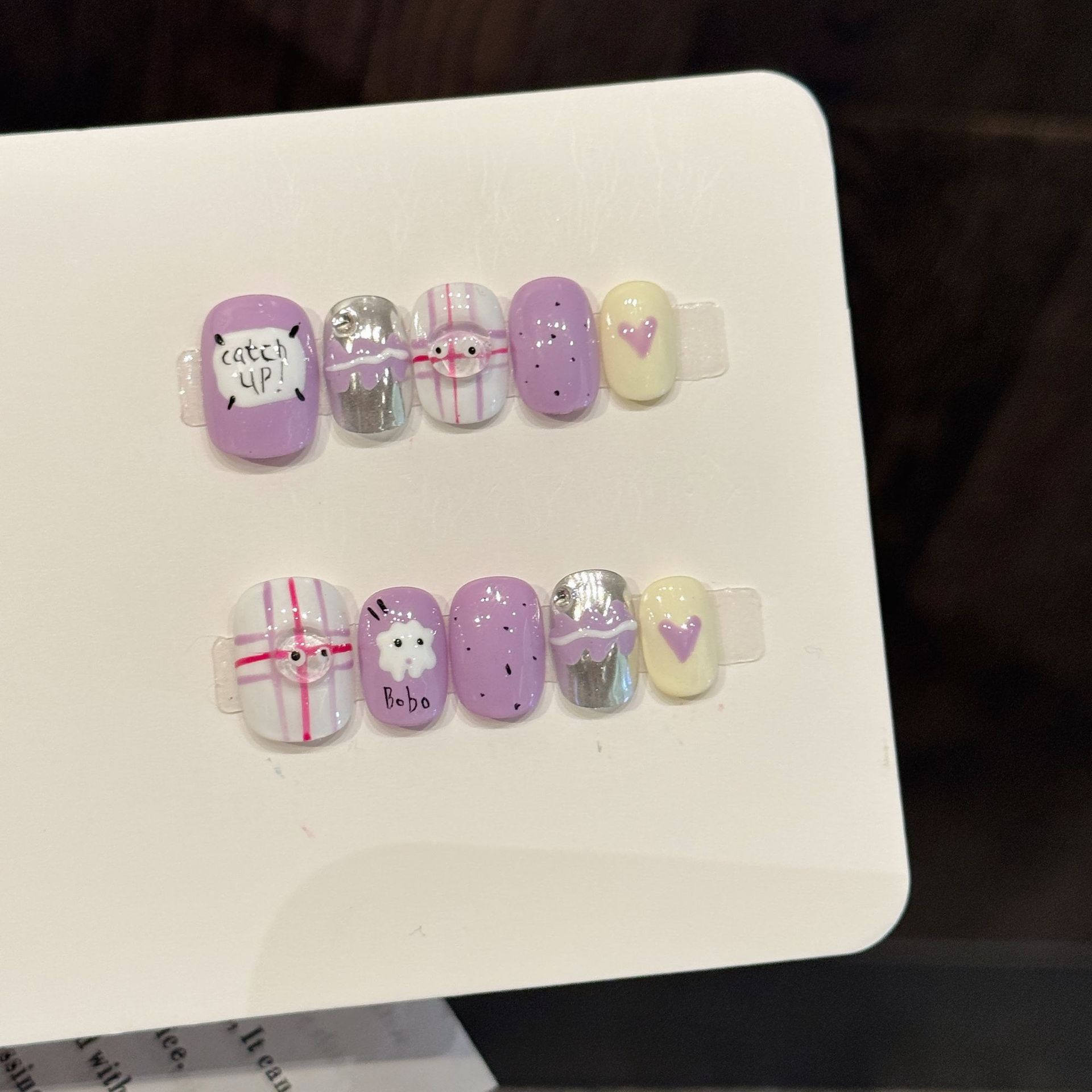 10pcs Handmade Pressed Short R - огляд і ціна Nail Art Love