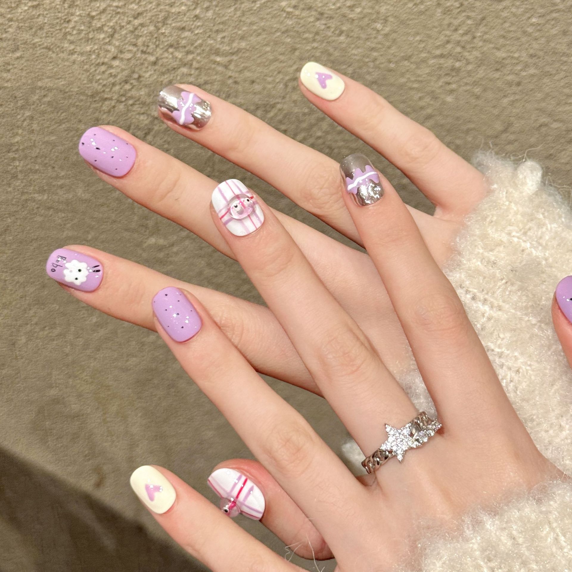 10pcs Handmade Pressed Short R - огляд і ціна Nail Art Love