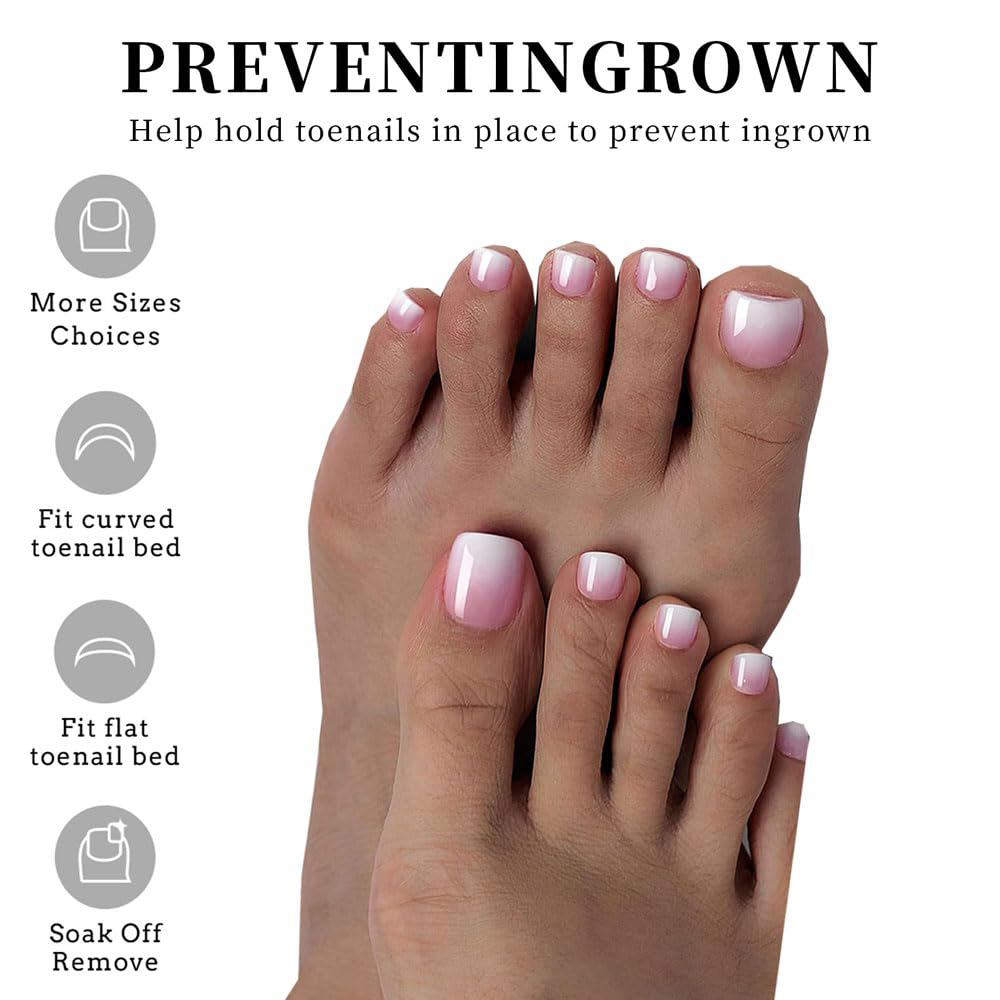 120pcs Ombre Pink White Toe Na - огляд і ціна Nail Art Ombre Pink