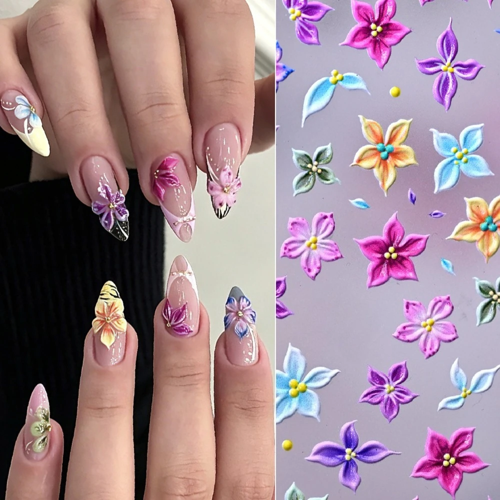 Cute Soft Lily Flower Nail Dec - огляд і ціна Nail Art Ombre Pink